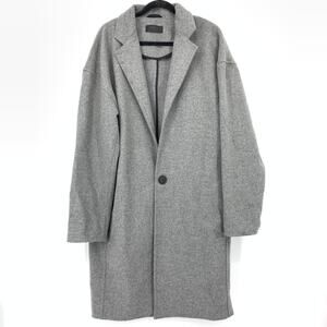 Represent Mens XL Heather Gray 100% Wool Oversize Overcoat Made in England AS IS